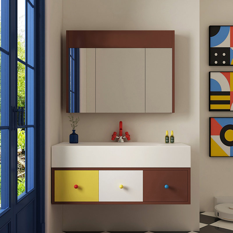 Armoire de salle de bain de style français crème