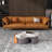 Orange Genuine Leather Modular Sofa cushion couch-102458322