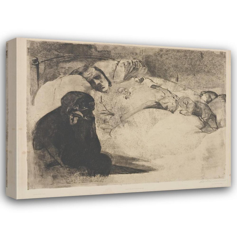 "Unemploi" par Käthe Kollouge - Art mural sur toile tendue avec châssis, H 24 po x l 17 po