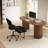 Teddy Fabric Ergonomic Office Chair With Back Support And Wheels Cross-Legged ADHD Adjustable Office Chair-108093195