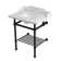 Kingston Brass Pemberton 30-Inch Carrara Marble Console Sink with Brass Legs and Shelf (8-Inch, 3-Hole)