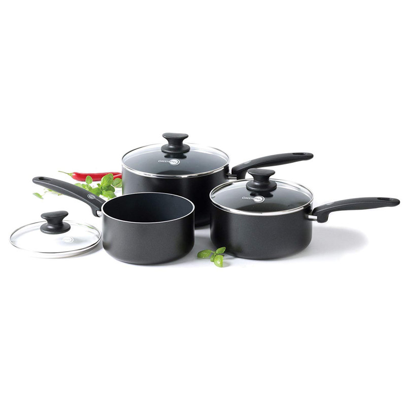 GreenPan Cambridge 3 Piece Aluminium Non Stick Saucepan Set