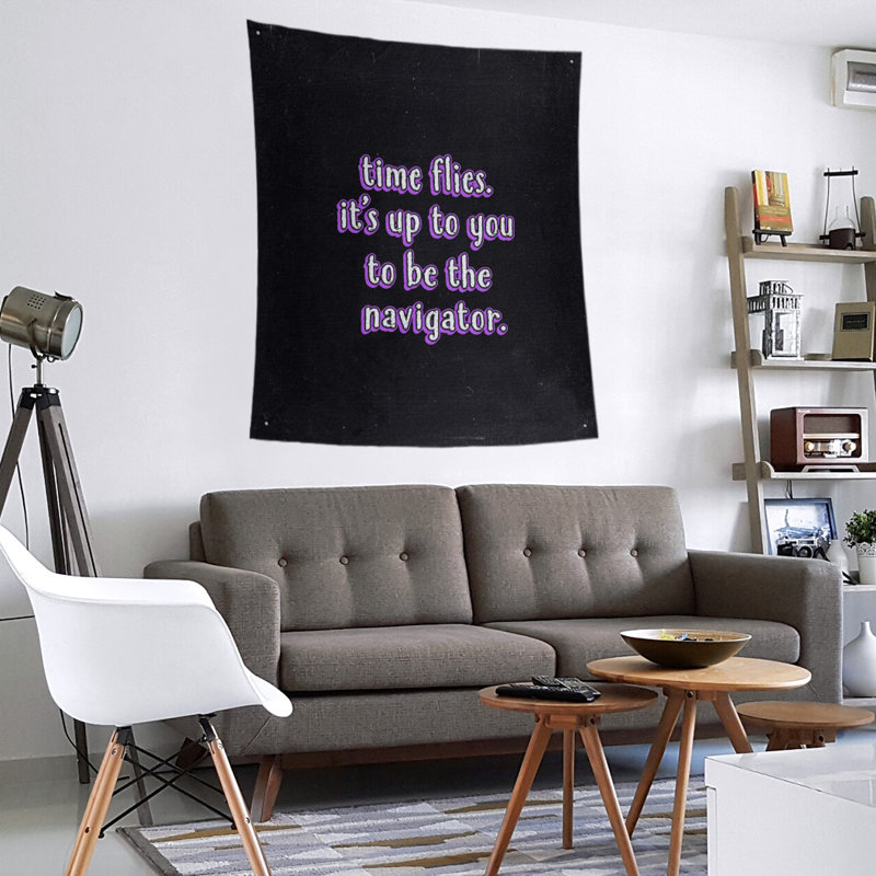 Tapisserie tableau noir en polyester time quote, H 60 po x l 51 po, Mauve
