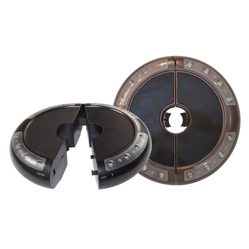 Lumière de parasol Luna avec haut-parleur Bluetooth, Noir