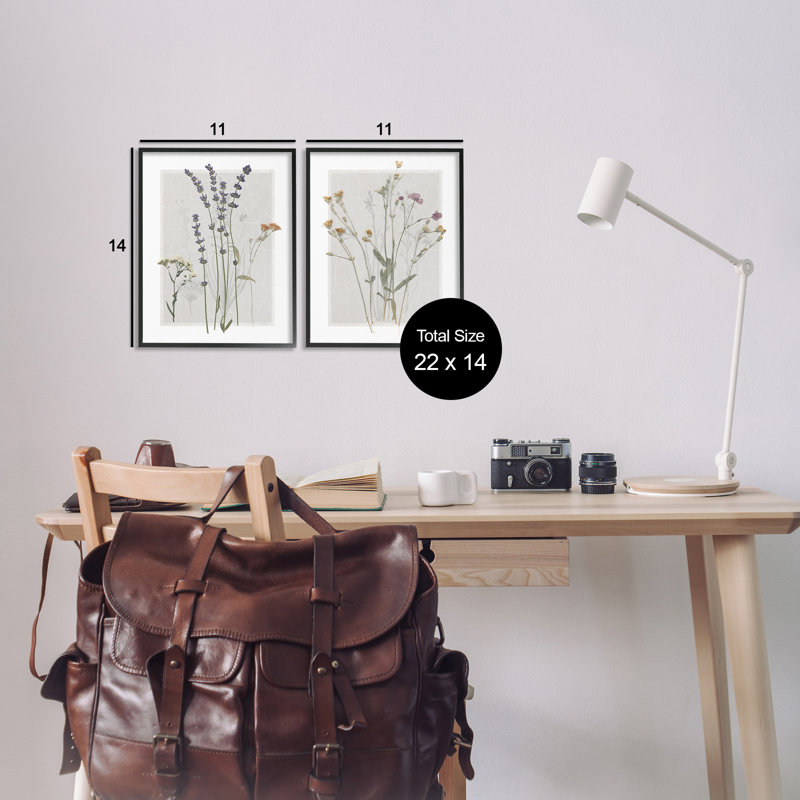 Delicate Wildflower Herb Sprigs Lavender Nature Botanicals 2-Piece Canvas Set