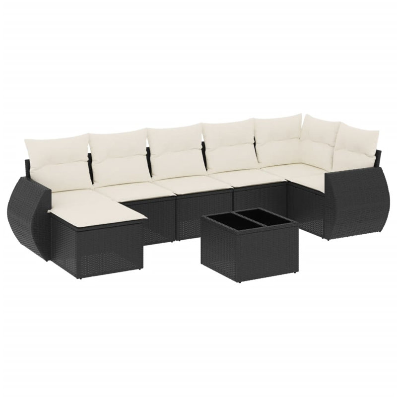 Ensemble de canapé de jardin Vidaxl noir et blanc crème