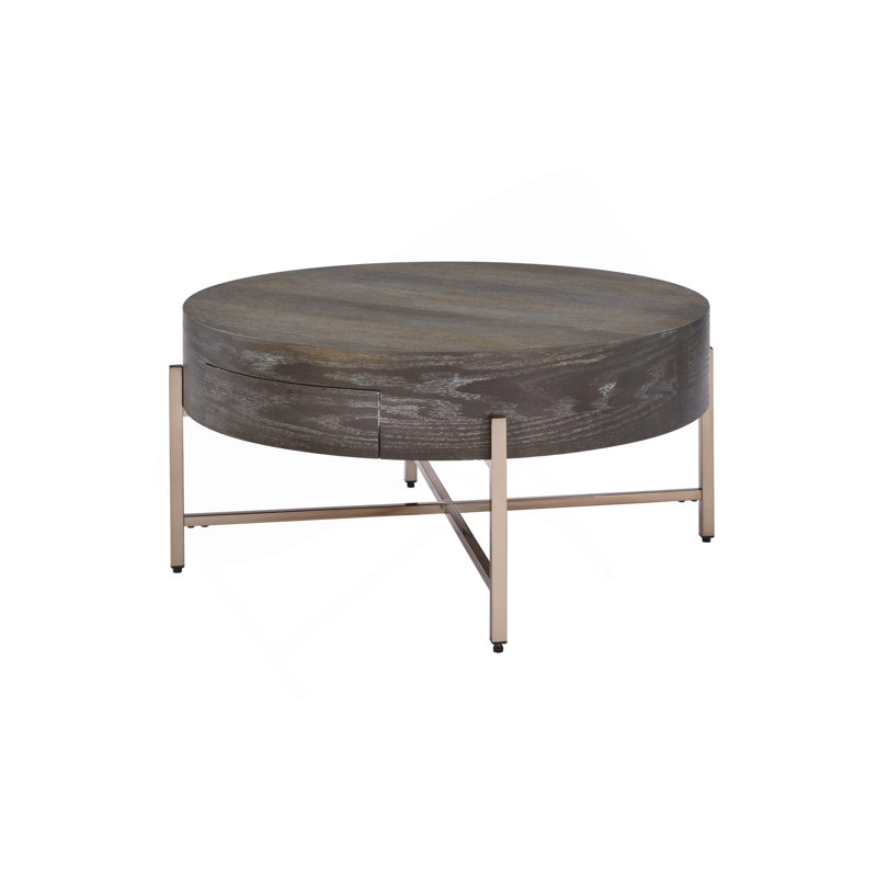 Weyton Light Brown  Champagne Finish Coffee Table
