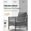 Canapé de patio 3 places en aluminium de style bohème, 188 cm (74 po), avec coussins haute densité de 15 cm (6 po) d'épaisseur et design en corde HDPE.-124425291