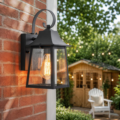1-Light Outdoor Wall Lantern with Dusk to Dawn Photocell Sensor