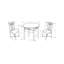 Ensemble de table de salle à manger, ensemble de 3 pièces, petit, rond 30 po, cuisine, métal noir et stratifié, aspect cuir, contemporain, moderne