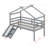 Twin Low Loft House Bed With Slide, Ladder, Safety Guardrails-106752978