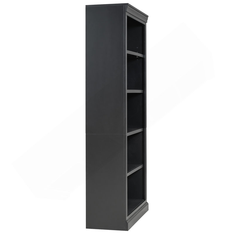 83" Tall Wood Bookcase Suite With Light Strip ,5-Tier Home Decor Bookcase Suite With Adjustable Shelves,Storage Organizer,Free Standing Storage Shelves Suite For Living Room,Home Office,Black