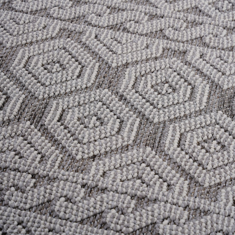 Geometric Rug, Machine-Woven Area Rug For Indoor And Outdoor, Runner 2'2" x 8'