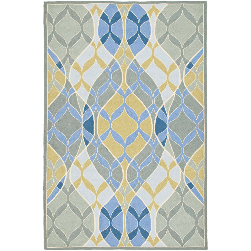 Chelsea Hand Hooked Wool Pile Abstract Rug, Rectangle 2'9" x 4'9"