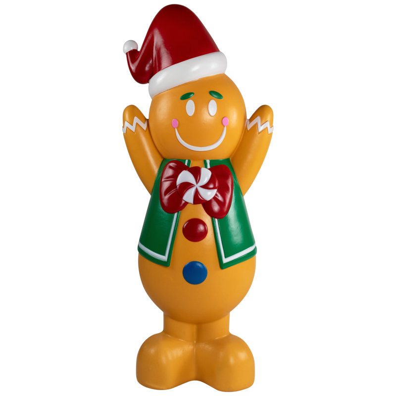 Décoration de Noël d'extérieur en forme de bonhomme de pain d'épices lumineux - 40 po