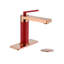 Robinet de lavabo de salle de bain monocorps moderne à poignée simple Weshi en or rose brossé, laiton massif sans plomb avec bonde escamotable et ensemble de bonde-138879064
