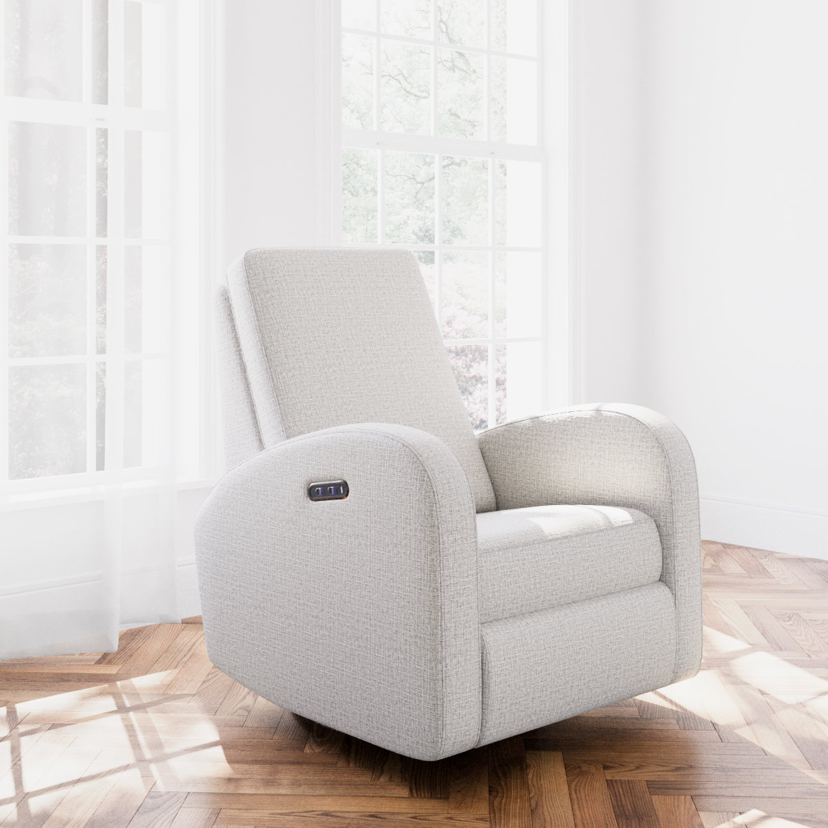 Santa Monica Swivel Glider, Steel Basketweave