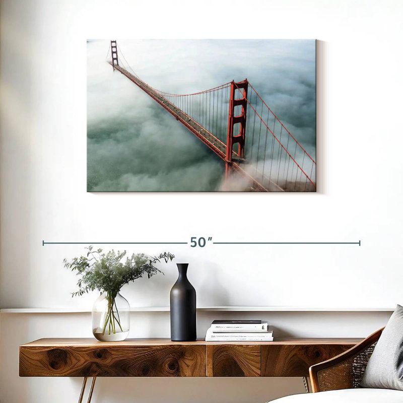 Lilie Fog In Golden Gate Bridge, 24" H x 36" W