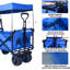Chariot pliable avec roues, auvent et frein - capacité de 140 L - bleu-119021838