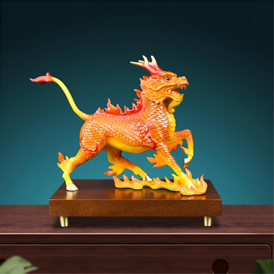 Statue vibrante en laiton Qilin
