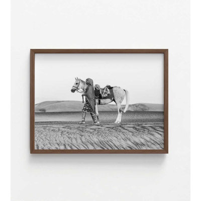 Art mural cheval monochrome: impression encadrée ou non