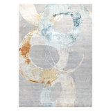Multicolored Contemporary Wool Silk Blend Rug - 10' x 13'1"