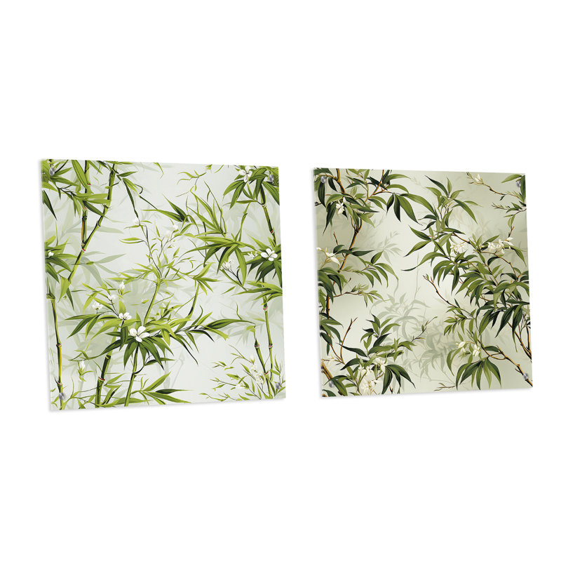 Clemones - Ensemble de 2 art mural en verre acrylique, H 16 po x l 33 po