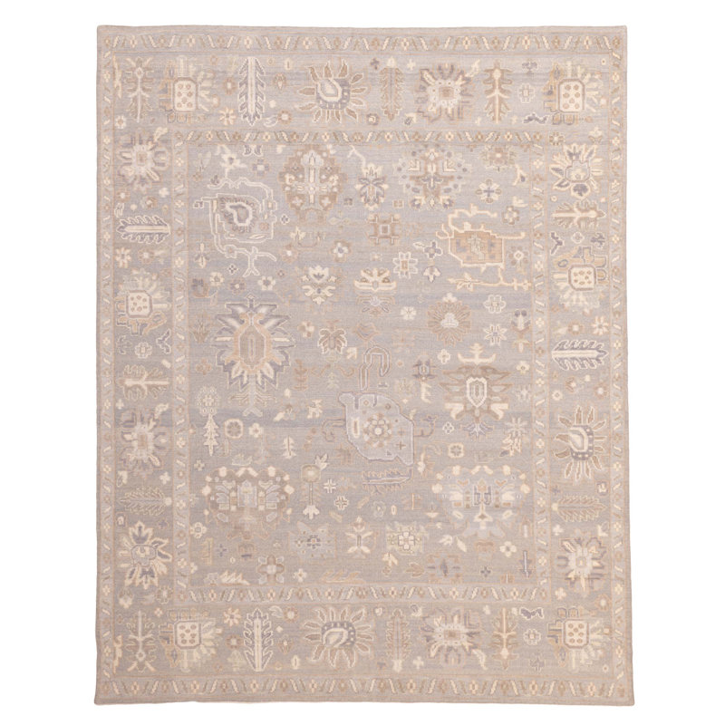 Tapis gris Finus Oushak 9 pi 2 po x 11 pi 8 po