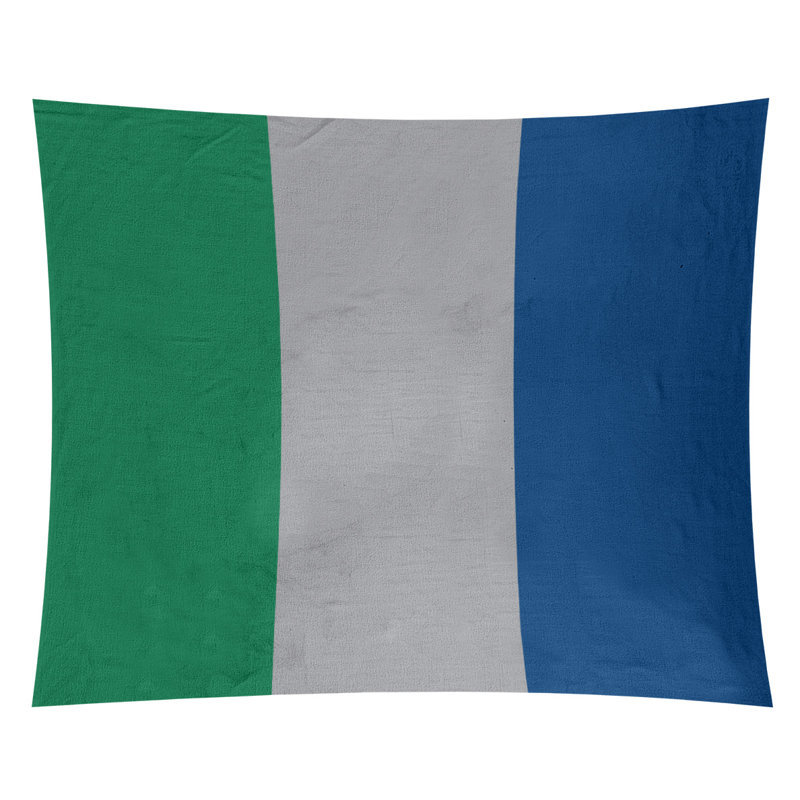 Tapisserie de polyester Vancouver, H 27,5 po x l 37,5 po, Vert / gris froid / bleu foncé