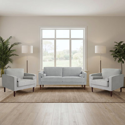 Carmelinda 3-Piece Button-Tufted Corduroy Seating Set
