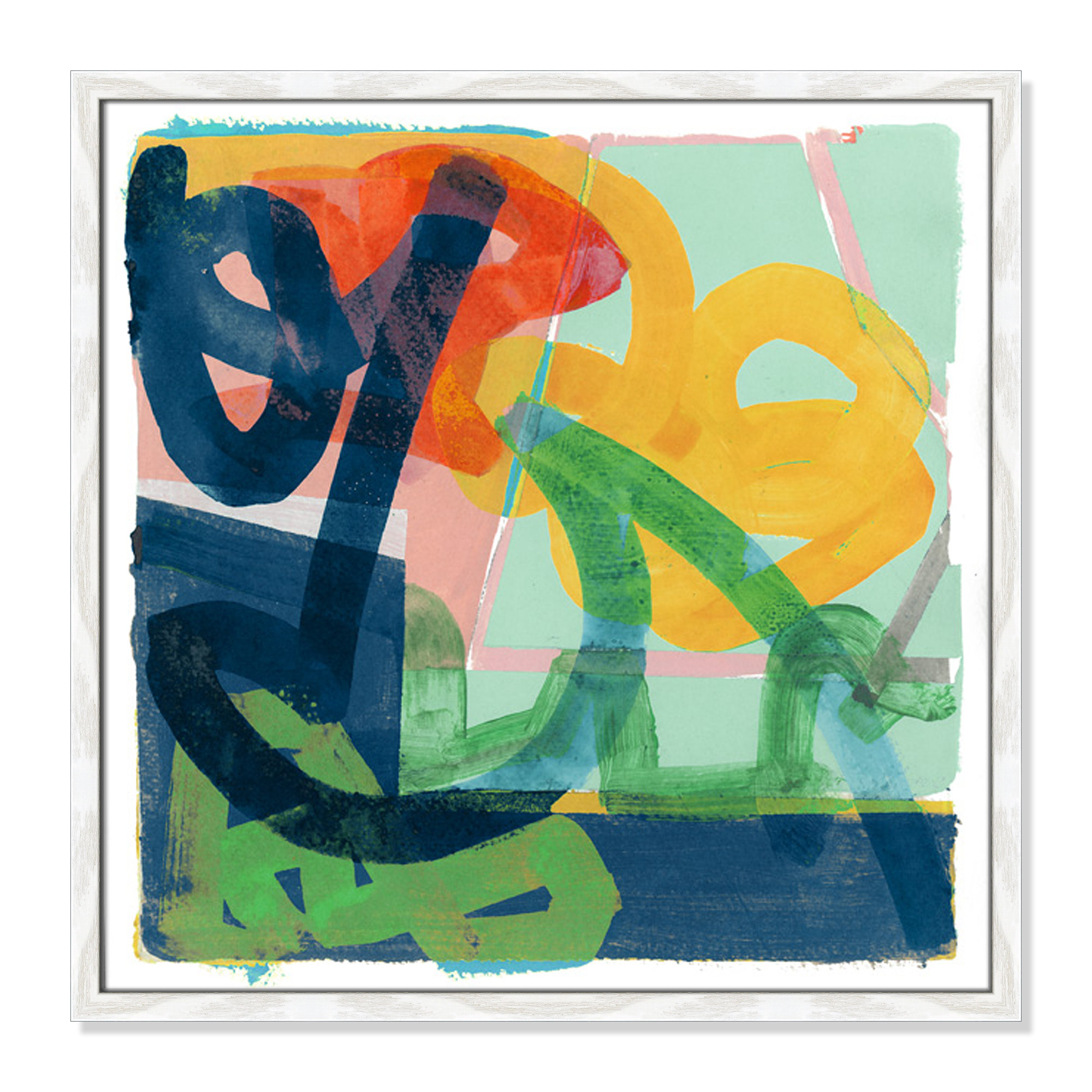 Link by Cartissi - Picture Frame Painting, 23.5" H x 23.5" W x 0.75" D, White Framed
