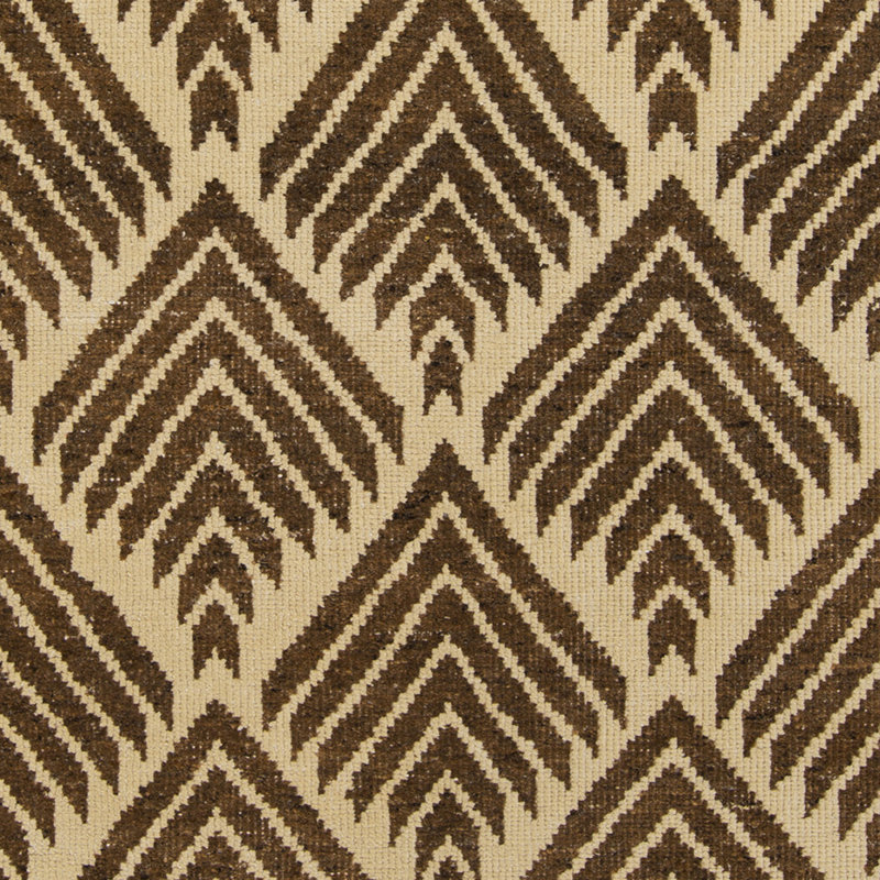 Tapis brun / beige en laine noué à la main Rachida, 2 pi x 3 pi