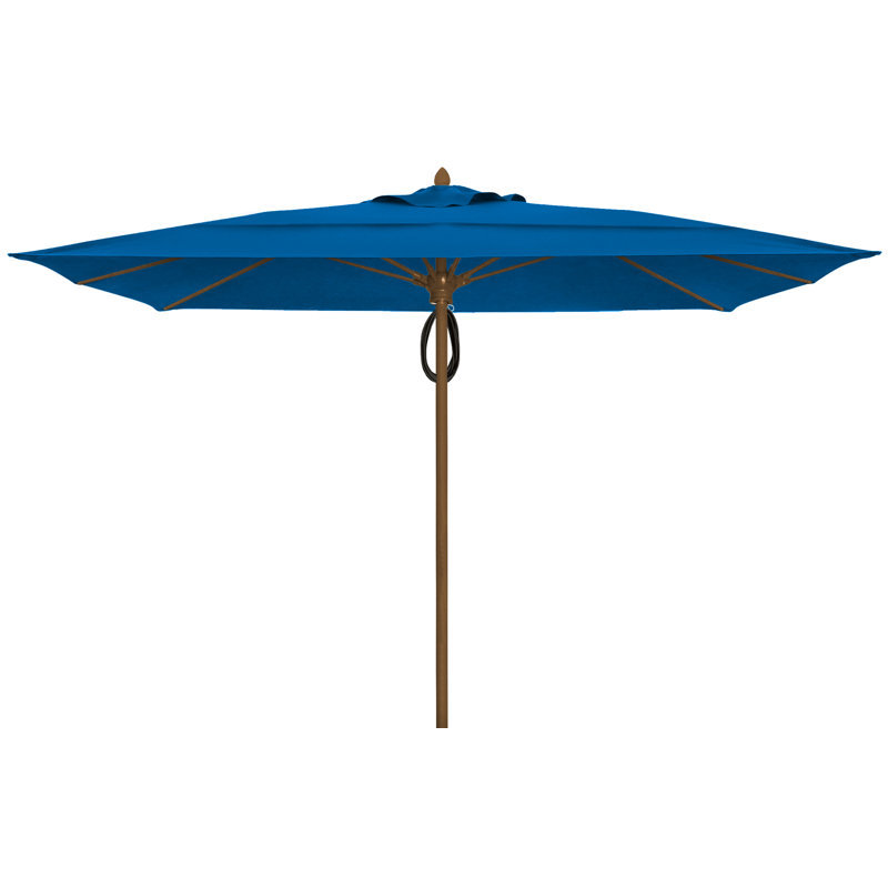 Parasol de marché carré 10 pi Prestige, Bleu pacifique, Bronze champagne