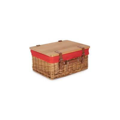 Wicker Lined Gift or Storage Hamper Basket with Lid