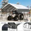Abri d'auto 12 x 20 robuste, abri d'auto avec toit en acier galvanisé, abri en métal avec structure et base renforcées