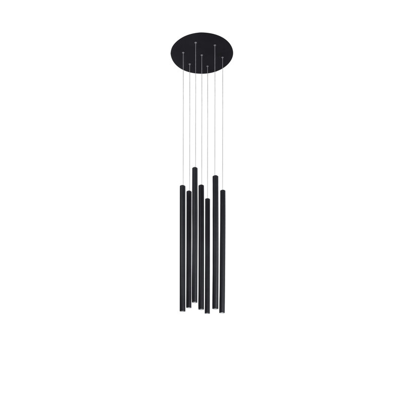 7 - Light LED Cluster Pendant, Black