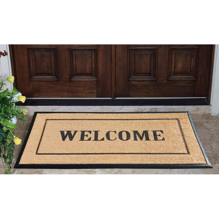 A1HC Entrance Door Mats Non-slip Welcome Flock Doormat 