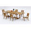 8 Seats 9 Pcs Grade-A Teak Wood Dining Set: 118" Double Extension Mas Rectangle Trestle Leg Table And 8 Arbor Stacking Armless Chairs #11AB2500-896722763