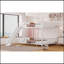 Lit superposé double au-dessus de double avec glissières et barrières de sécurité, blanc-414605434-414605437