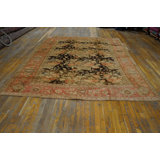 Antique Caucasian Rare Room Size European Floral Pattern Karabagh Rug