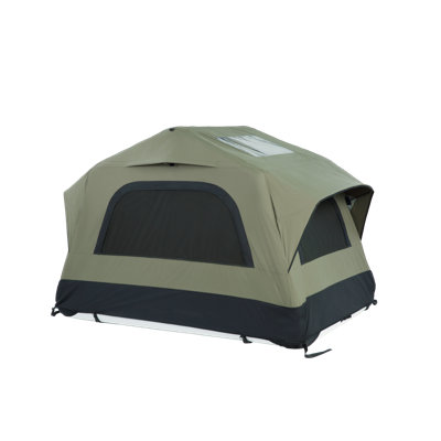 Tente gonflable de toit de camion pour 2 personnes, tente de camping de voiture VUS sur le toit avec lanterneau panoramique et matelas épais à faisceau d'air, installation facile