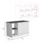 Îlot de cuisine avec grande surface supérieure, armoire à deux portes et tablettes ouvertes blanc / onyx