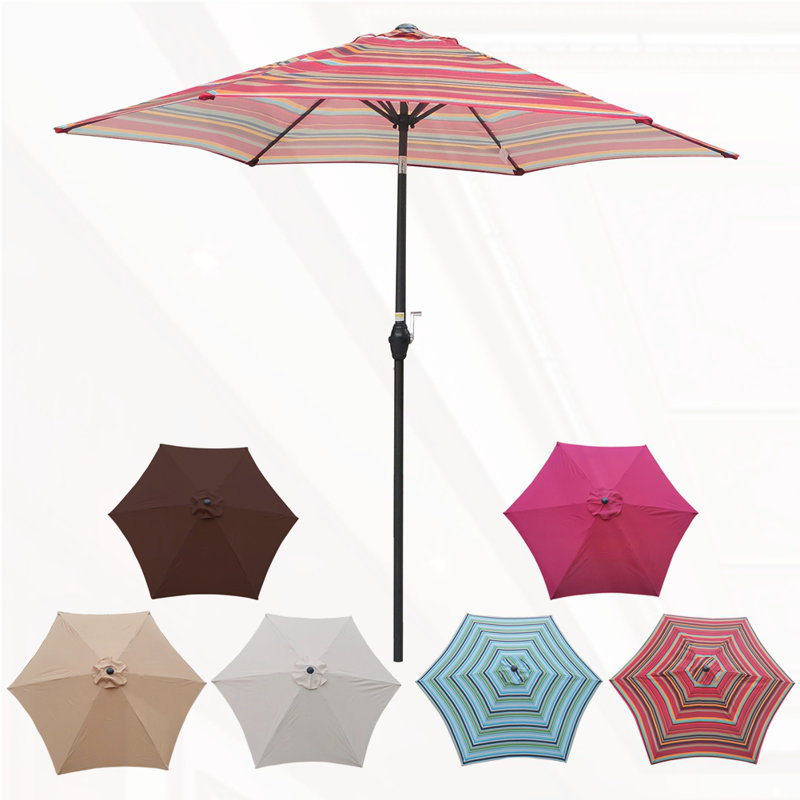 Parasols d'extérieur 9 pi pour patio, Rayures rouges
