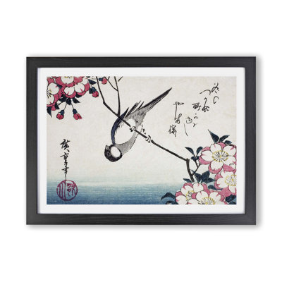 Great Tit On A Cherry Blossom by Utagawa Hiroshige - Single Picture Frame Painting