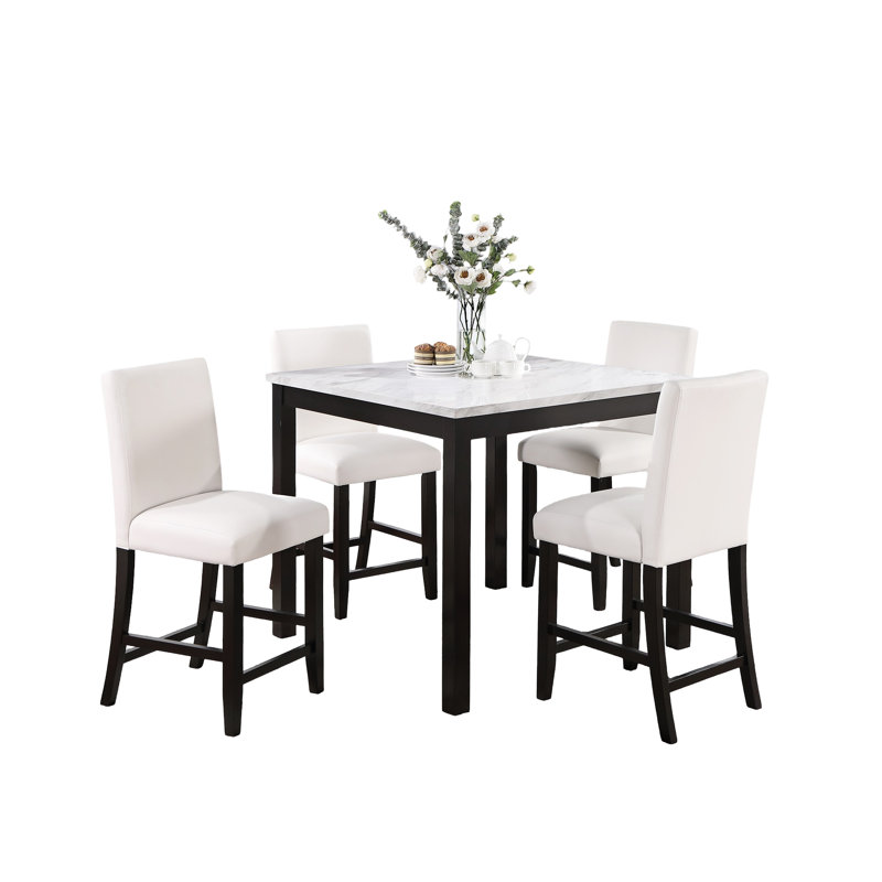 Mobilier de salle à manger Modern, Blanc/Noir