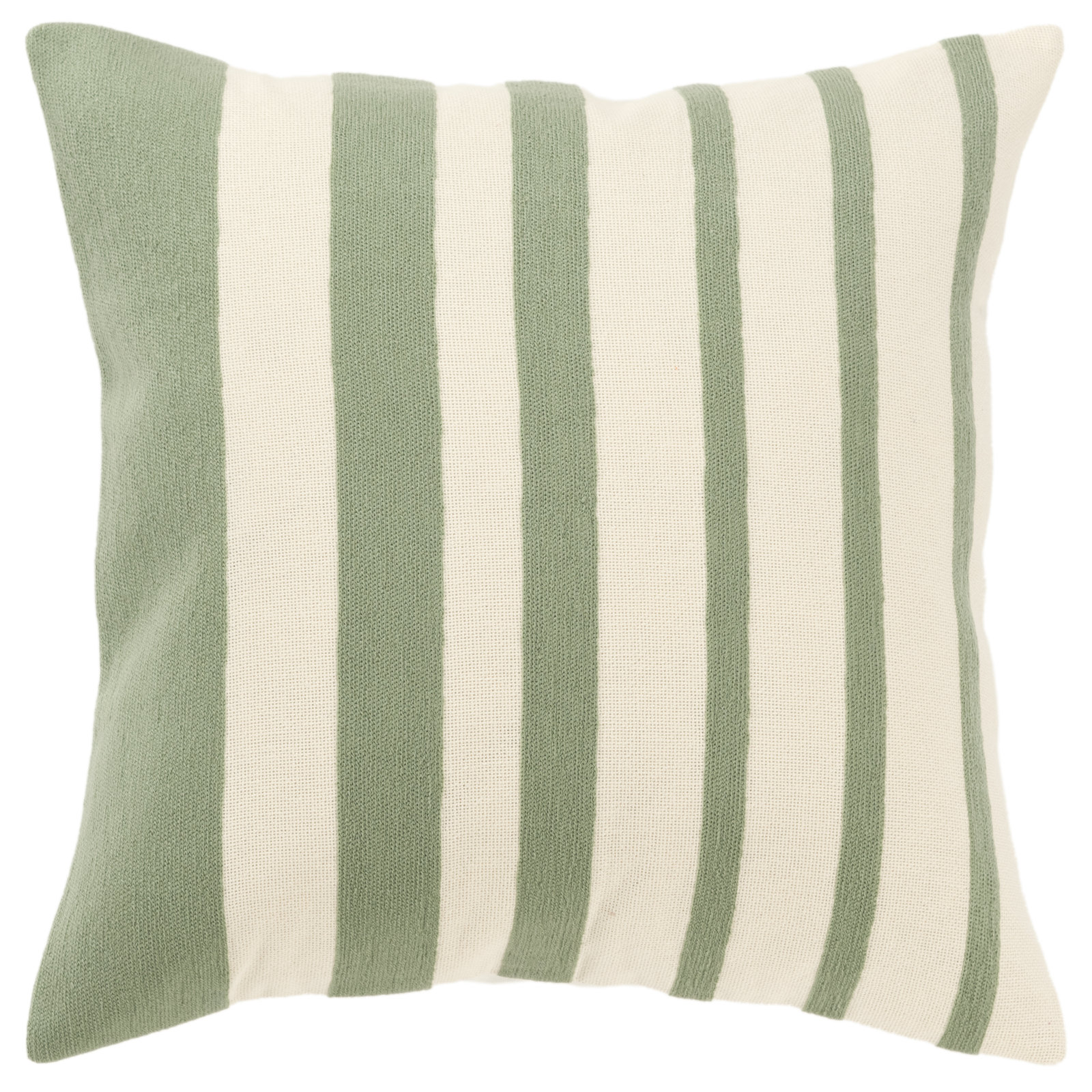 Karka 20" x 20" Embroidered Throw Pillow, Green/Natural