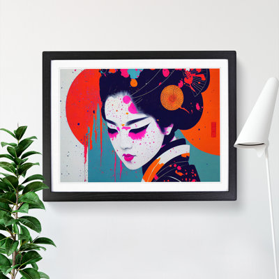 Geisha Paint Splatter Vol.4 Abstract - Single Picture Frame Print