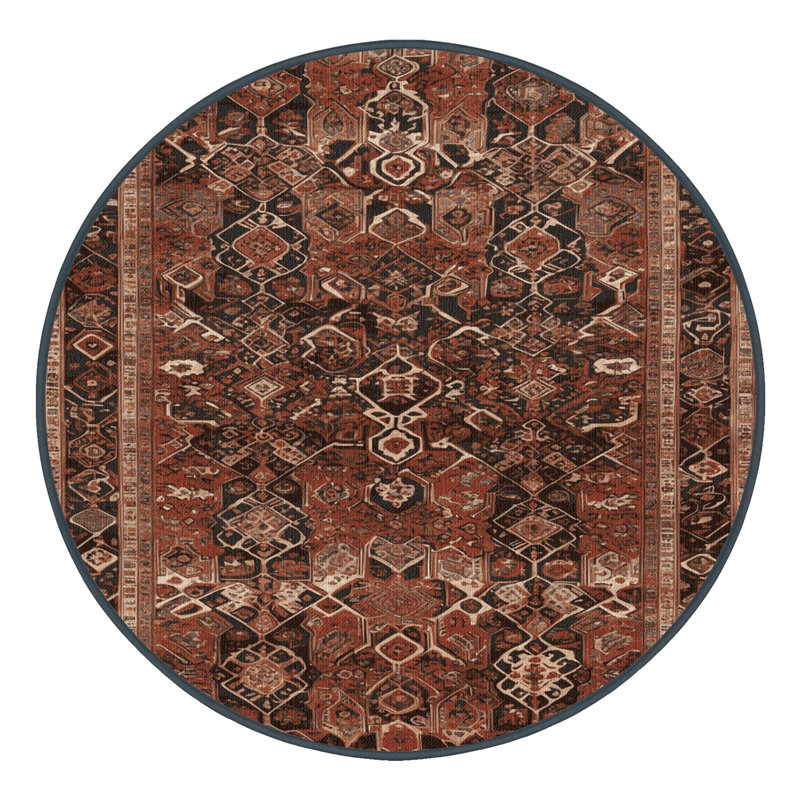 Tapis brun lavable à la machine, Rond 6 pi