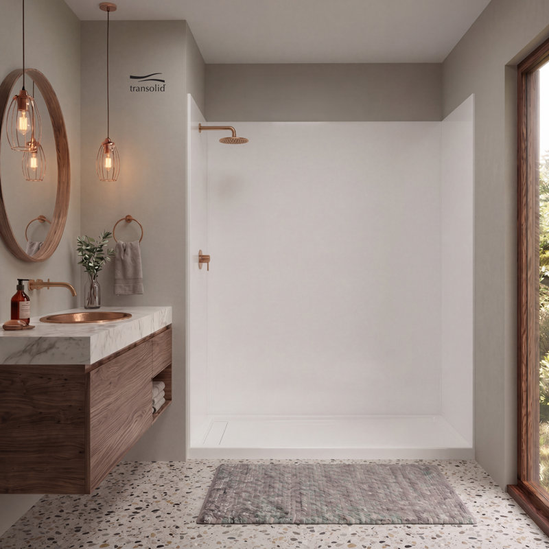 Paroi de douche à 3 panneaux Expressions, H 72 po x l 60 po x P 36 po, Blanc