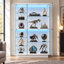 Vitrine en verre de 70,9 po H x 47,2 po L avec éclairage DEL à couleurs changeantes